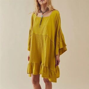 Free‎ People Beach El Mar
Mini Dress in Mustard Yellow Sz Medium